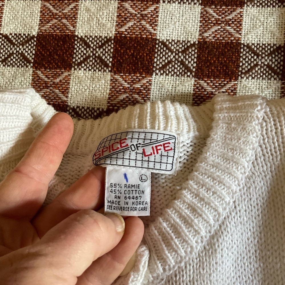 Spice of Life cardigan. White. Ramie cotton. Size L. - Picture 6 of 7